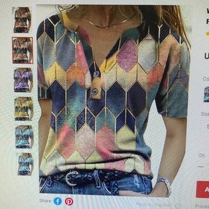 Woman’s XL geometric T-shirt with lots of colors